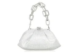 Gemma Gathered Clutch In Silver