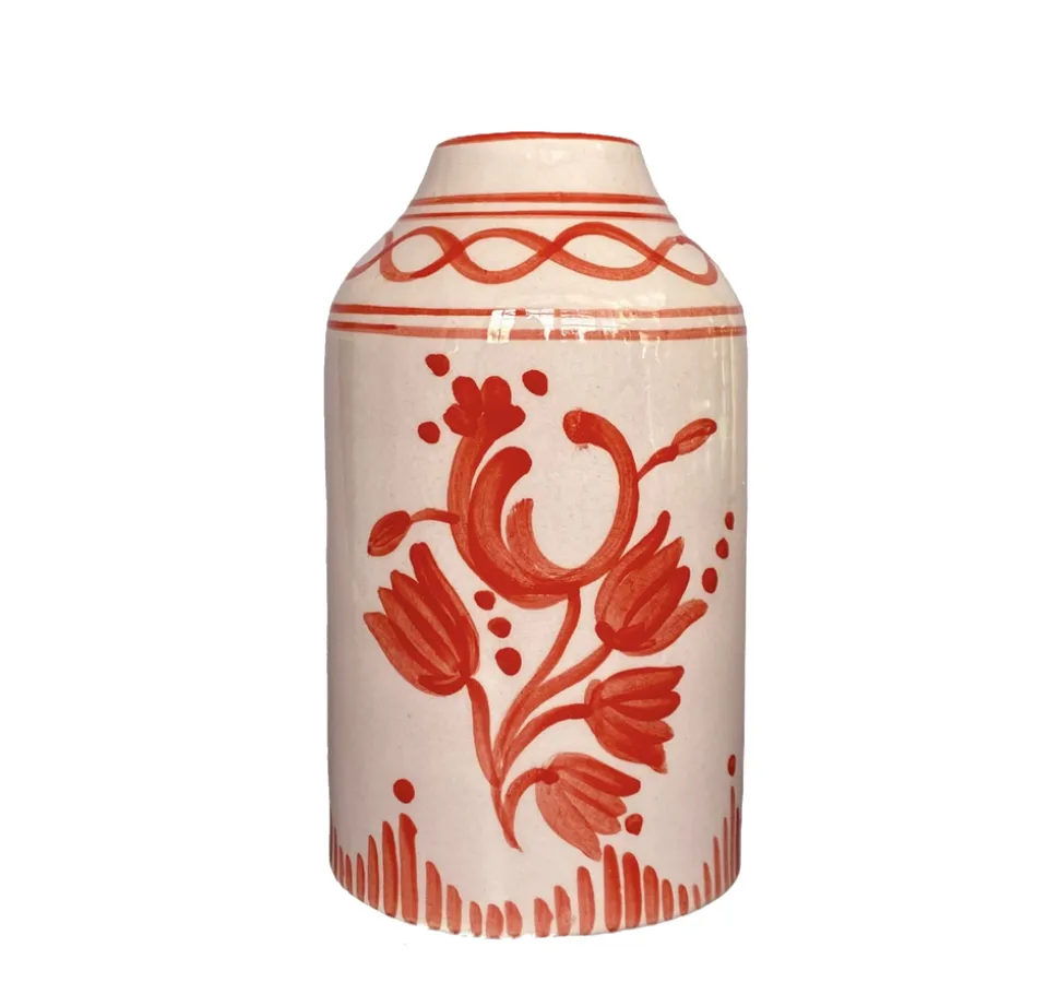 Genie in a Bottle Deco Vase & Bottle in Lilac & Poppy Red