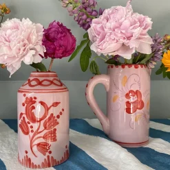 Genie in a Bottle Deco Vase & Bottle in Lilac & Poppy Red