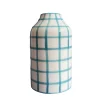 Genie in a Bottle Deco Vase & Bottle in Ibiza Blue Gingham
