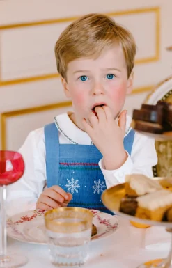 George Blue Flannel Boy Dungaree & Shirt