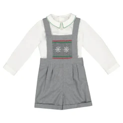 George Grey Flannel Boy Dungaree & Shirt