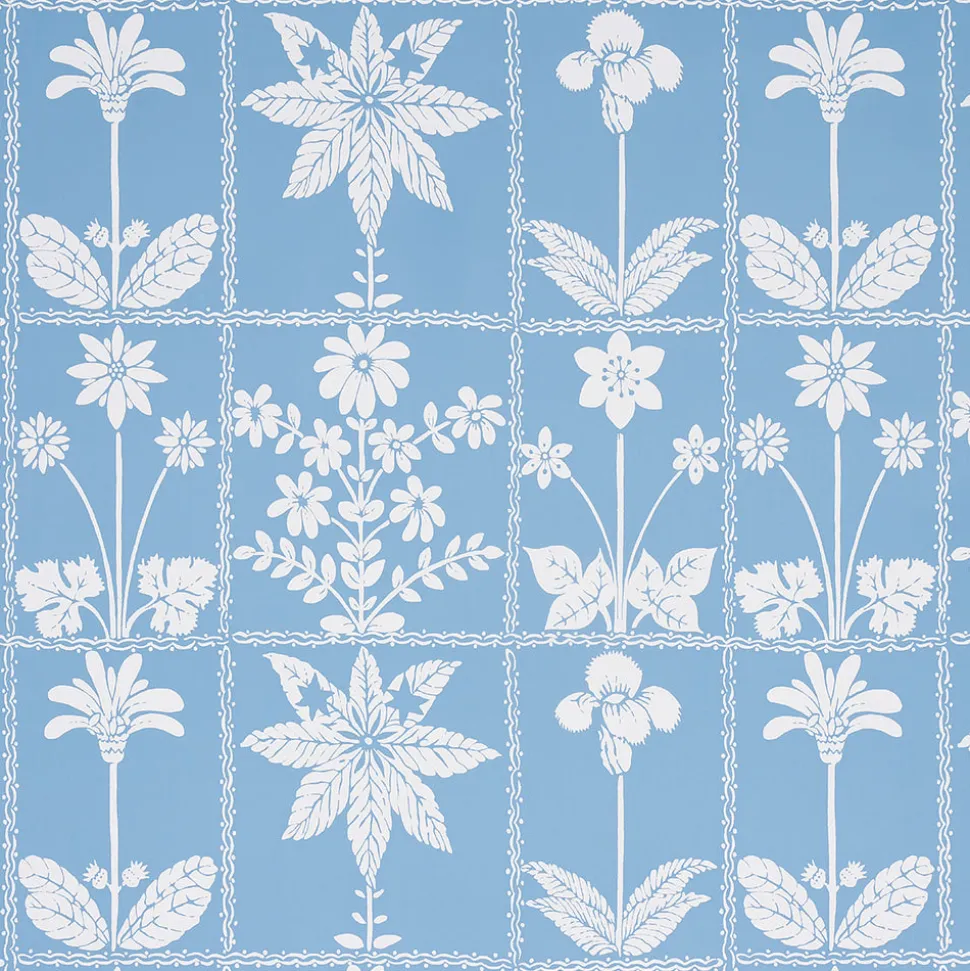 Georgia Wildflowers Wallpaper in Blue