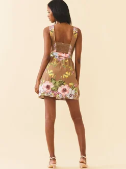 Georgie Dress in Caramel Victorian Floral