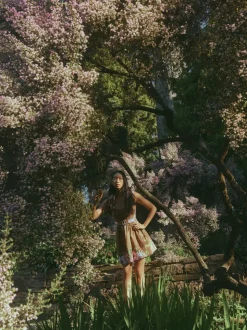 Georgie Dress in Caramel Victorian Floral
