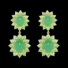 Georgie Drop Earrings in Green