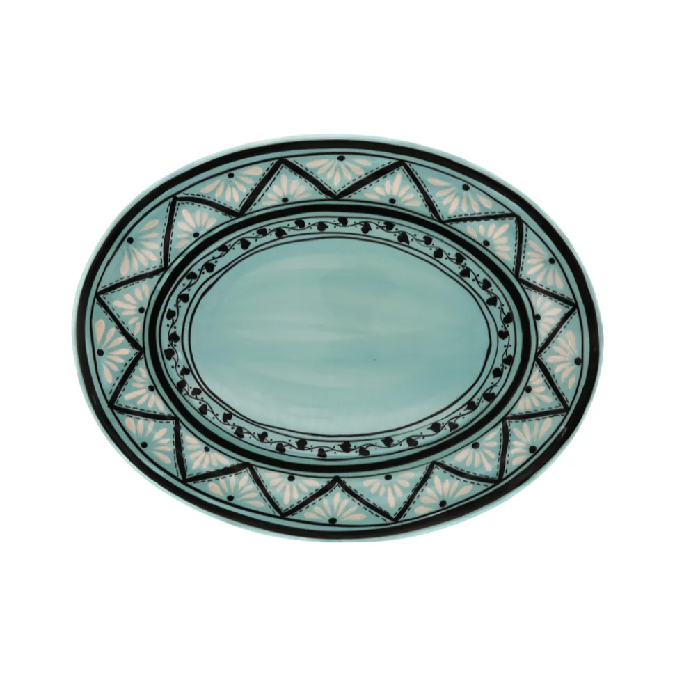 Gigi Aqua Oval Platter