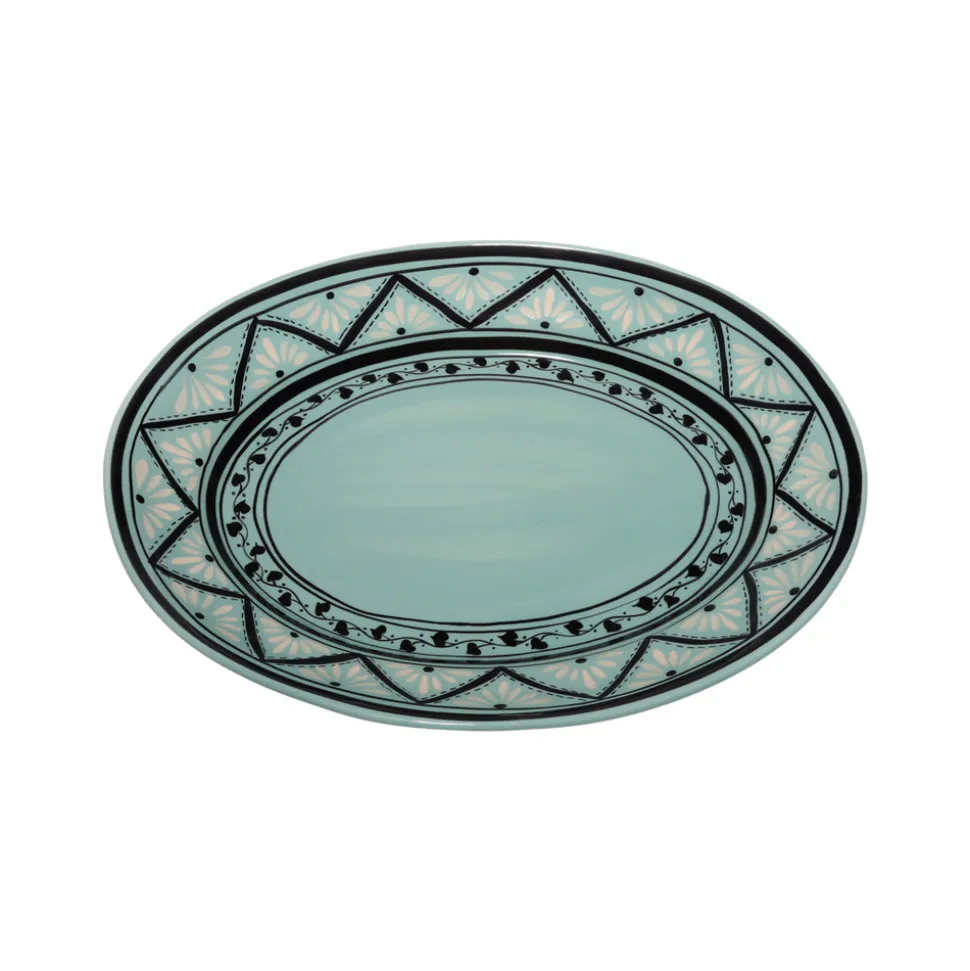 Gigi Aqua Oval Platter