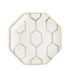 Gio Gold Accent Plate Octagonal 9.1" in White