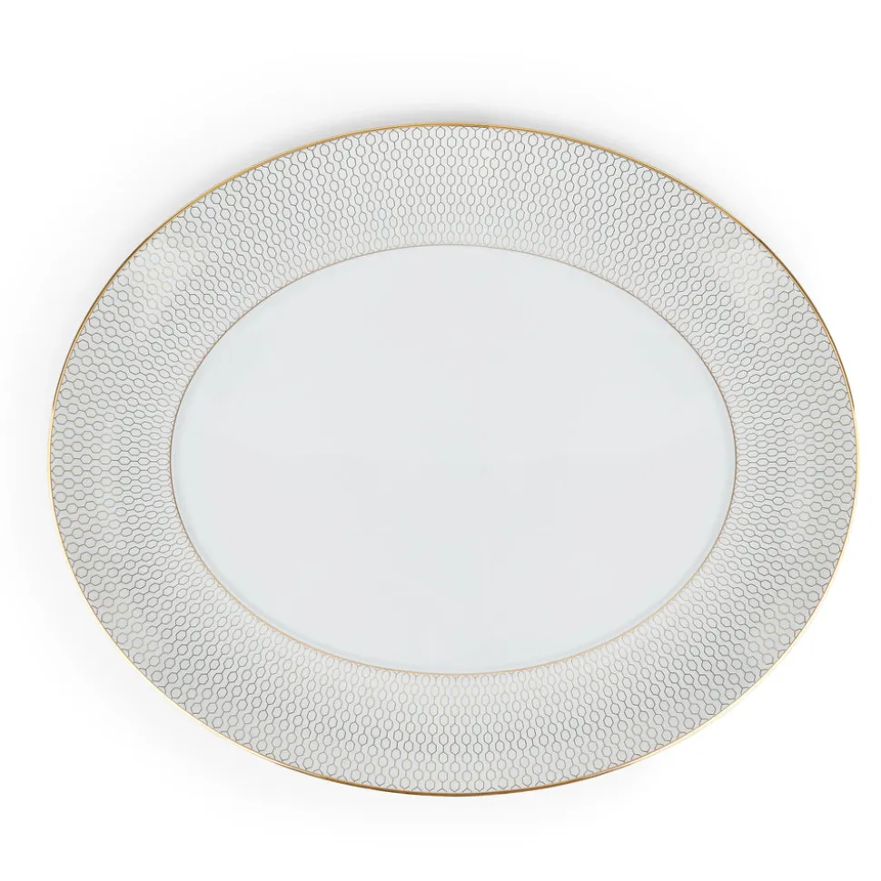 Gio Gold Oval Serving Platter 13"
