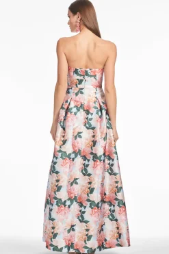 Giovanna Gown in Peach Peonies