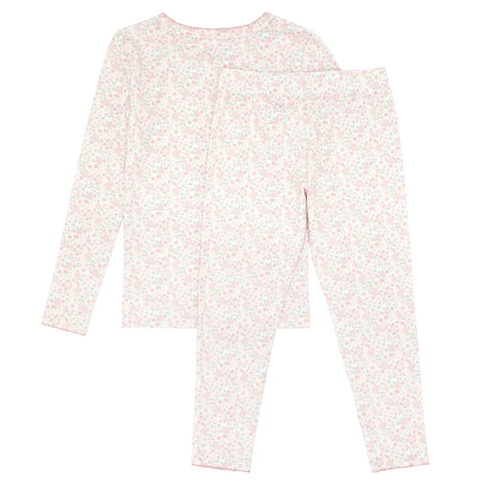Girls Antique Floral Pima Pajama Set