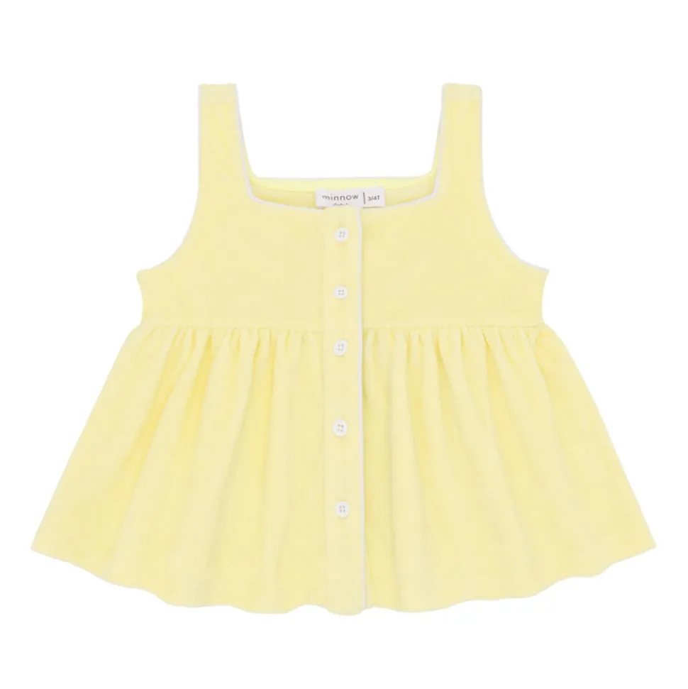 Girls Banana French Terry Button Up Tank