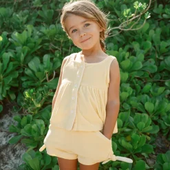 Girls Banana French Terry Tie Knot Shorts