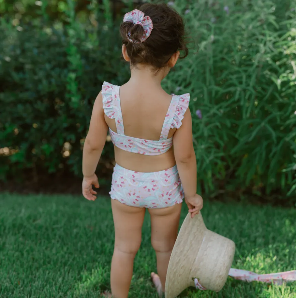 Girls Bluebells Bandeau Bikini And Swim Shorts