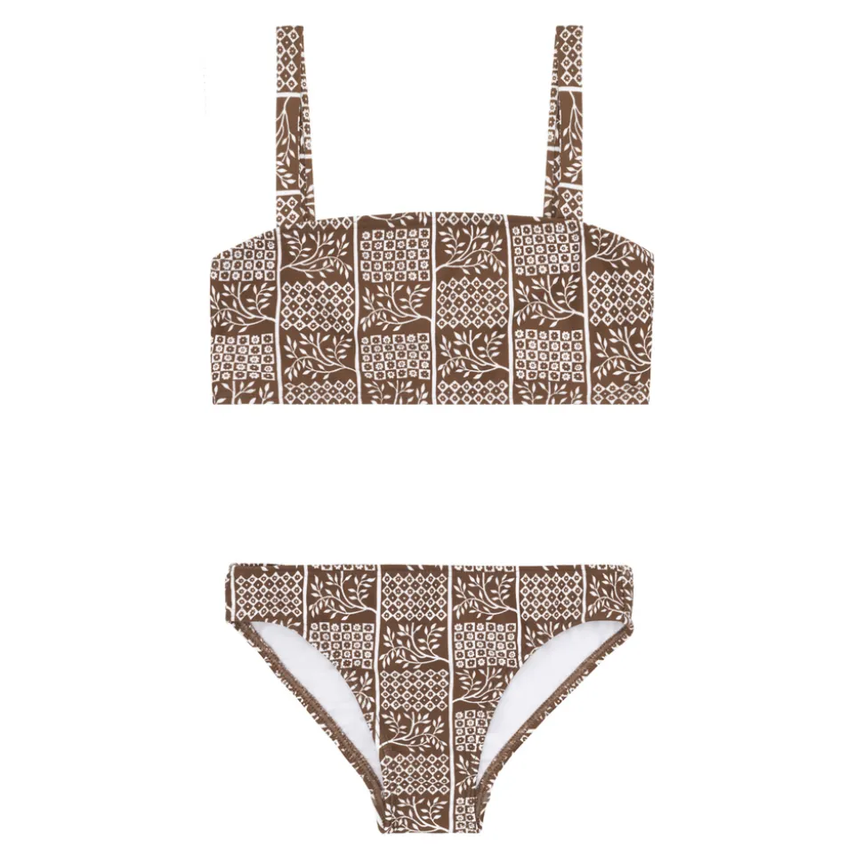 Girls Checker Tree Bandeau Bikini