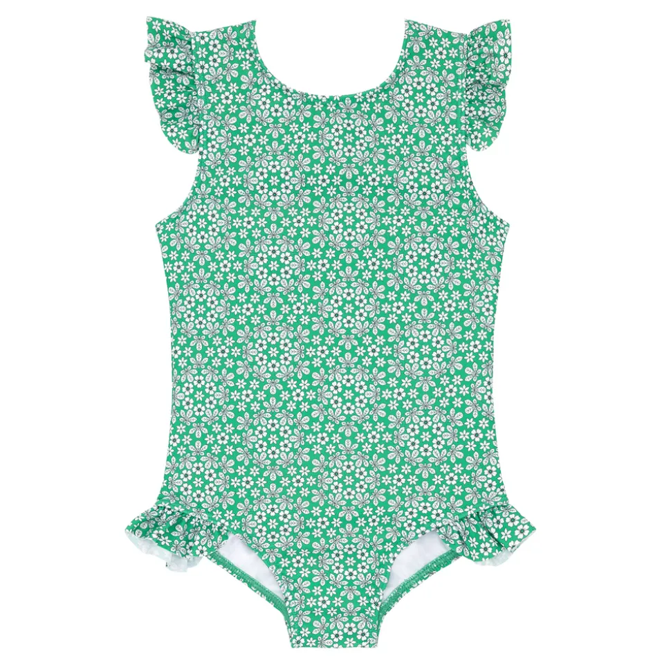 Girls Godwin Ruffle Cap Sleeve Rashguard One Piece