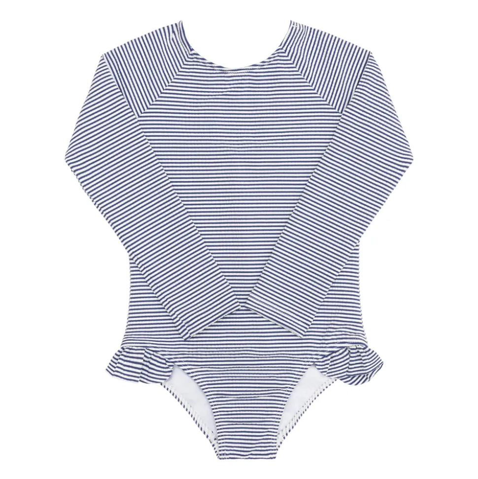 Girl’s Harbor Stripe Rashguard One Piece