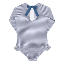 Girl’s Harbor Stripe Rashguard One Piece