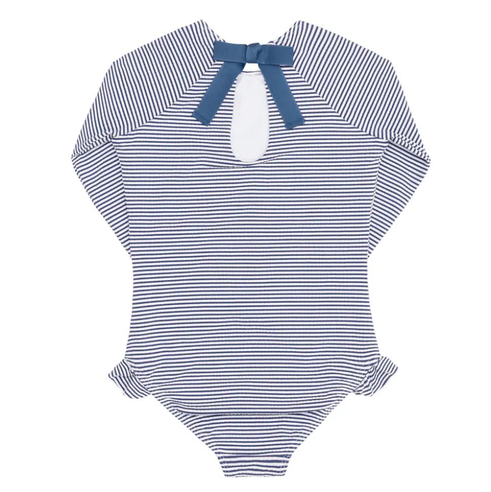 Girl’s Harbor Stripe Rashguard One Piece