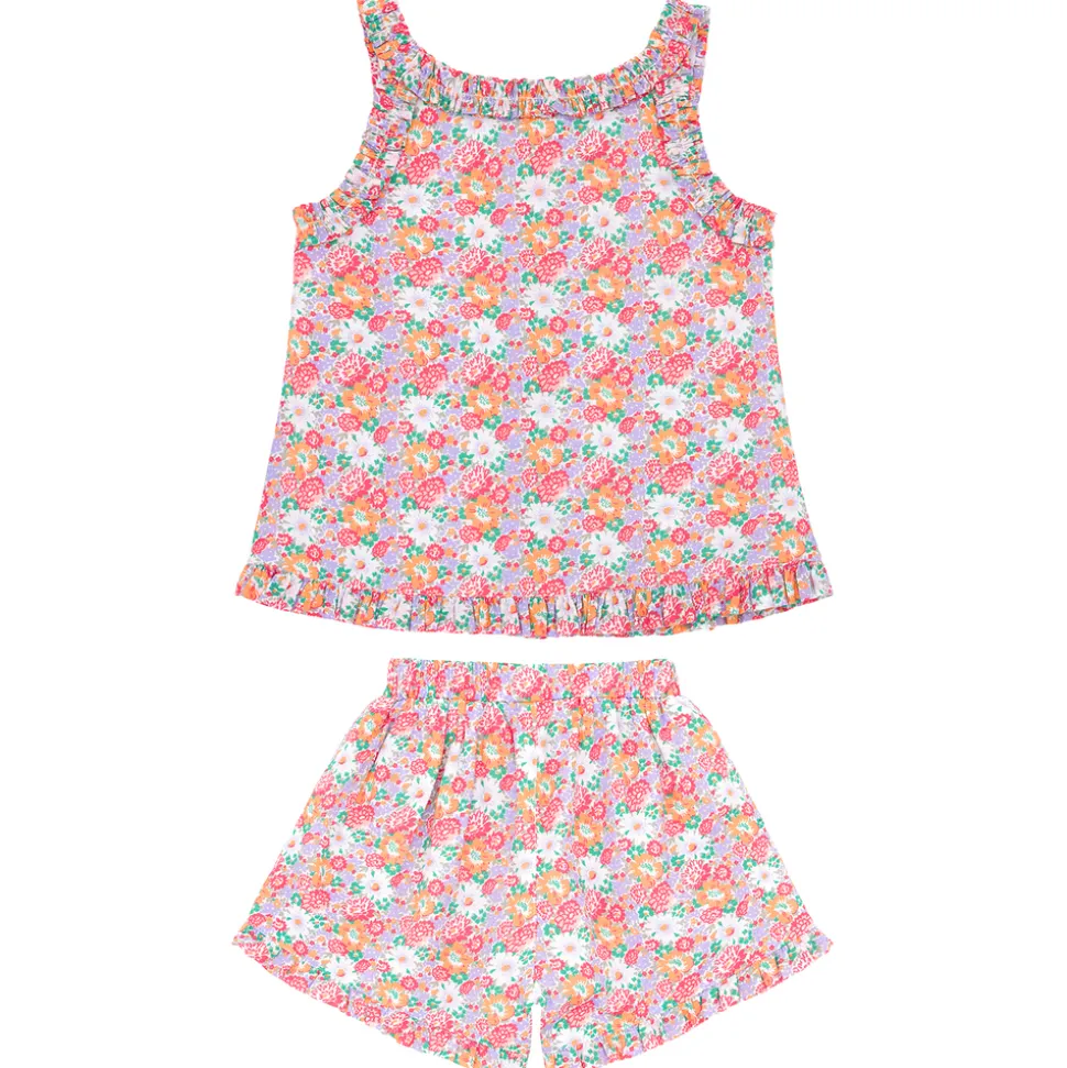 Girls Island Blossom Ruffle Tank And Short Set