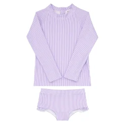 Girls Lavender Stripe Rashguard Set