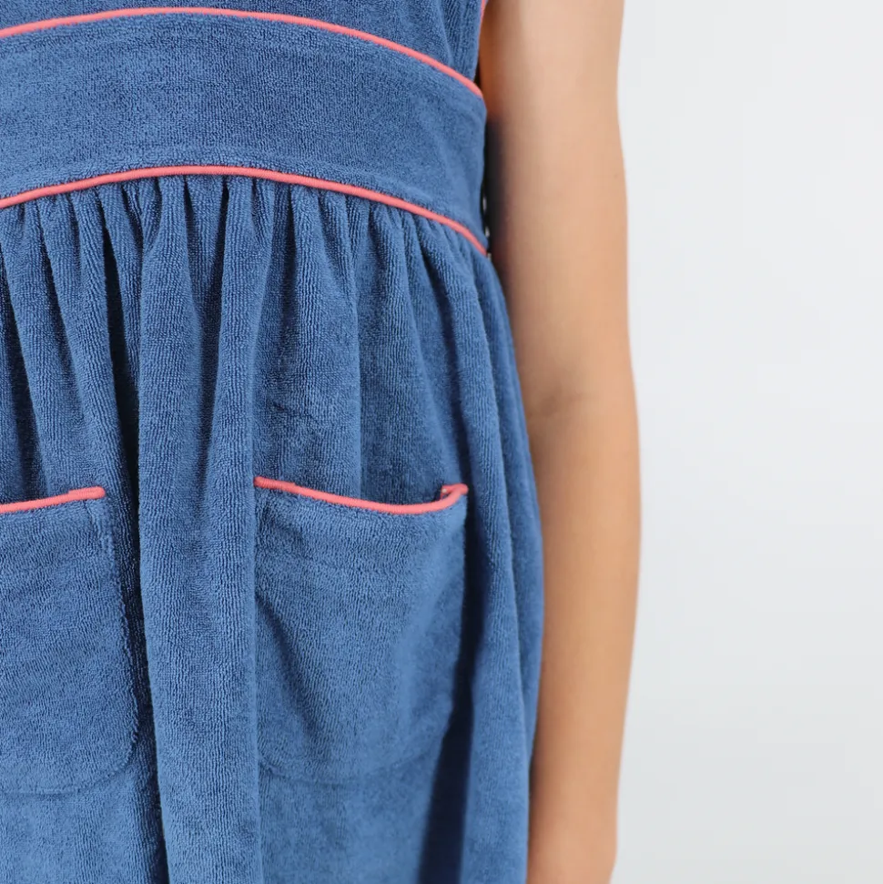 Girl’s Newport Navy French Terry Pinafore Dress
