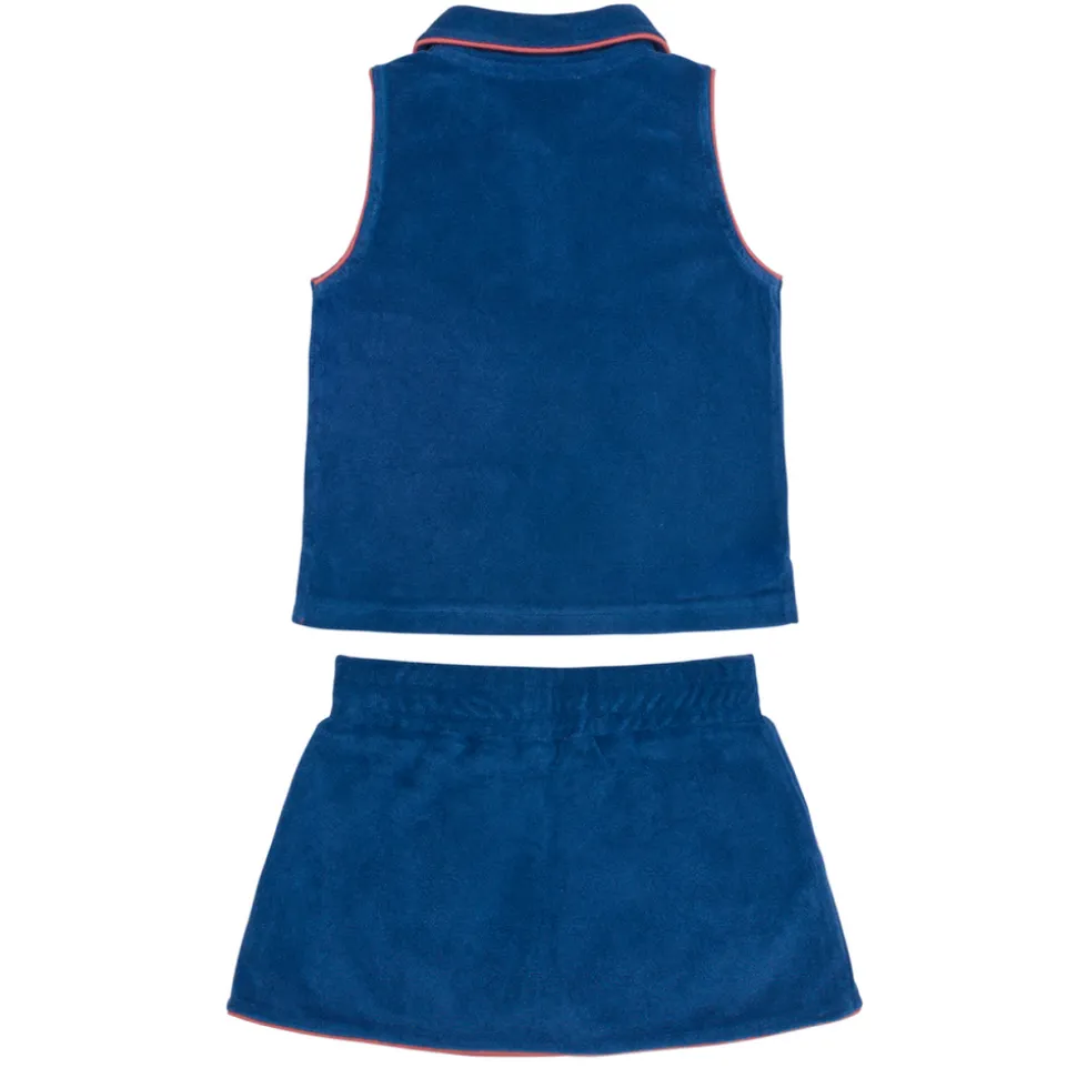 Girl’s Newport Navy French Terry Tennis Tank Top & Skort Set