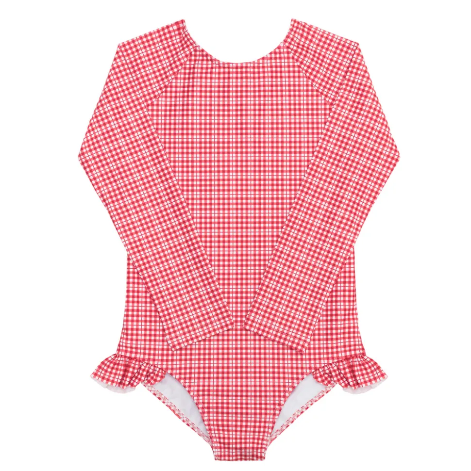 Girl’s Poppy Gingham Rashguard One Piece