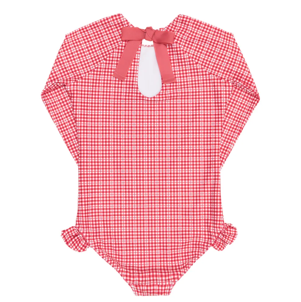 Girl’s Poppy Gingham Rashguard One Piece