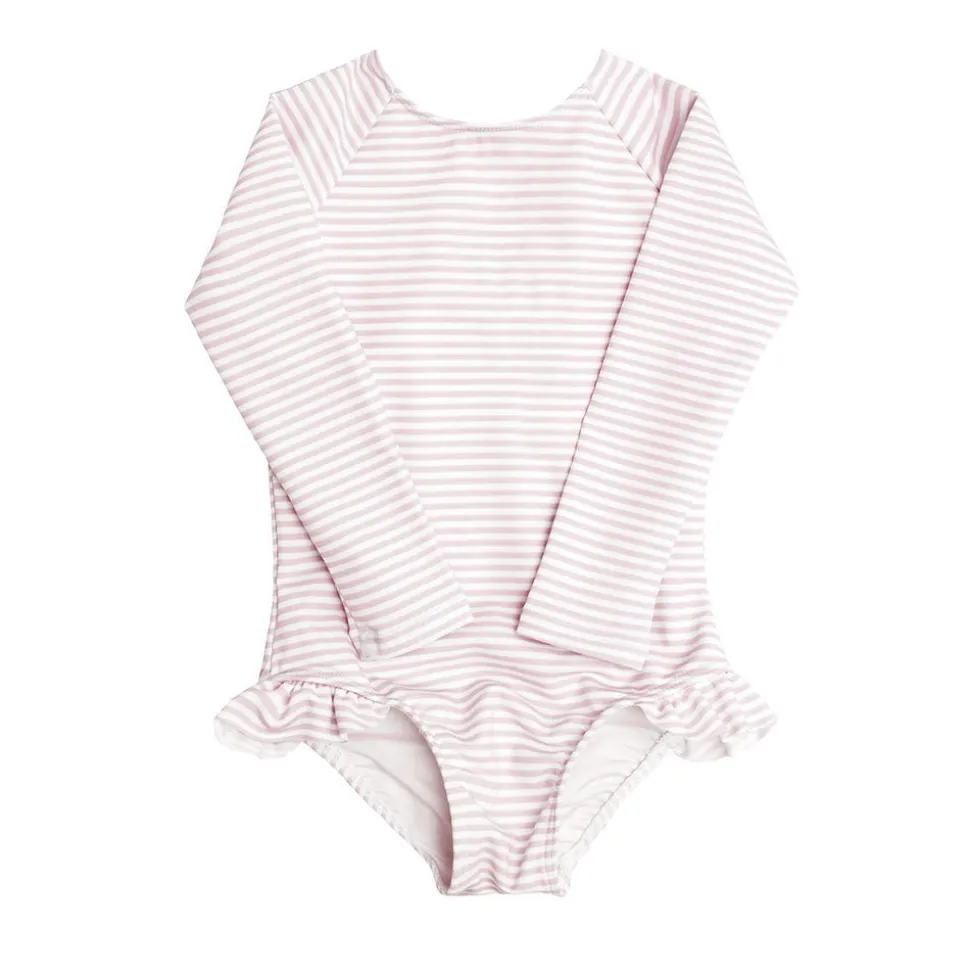 Girls Rashguard One-Piece in Antique Floral