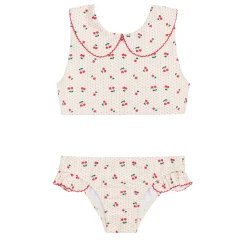 Girl’s Summer Cherries Rounded Collar Bikini