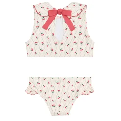 Girl’s Summer Cherries Rounded Collar Bikini