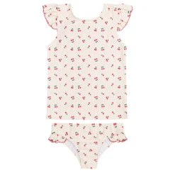 Girl’s Summer Cherries Ruffle Cap Sleeve Rashguard Set