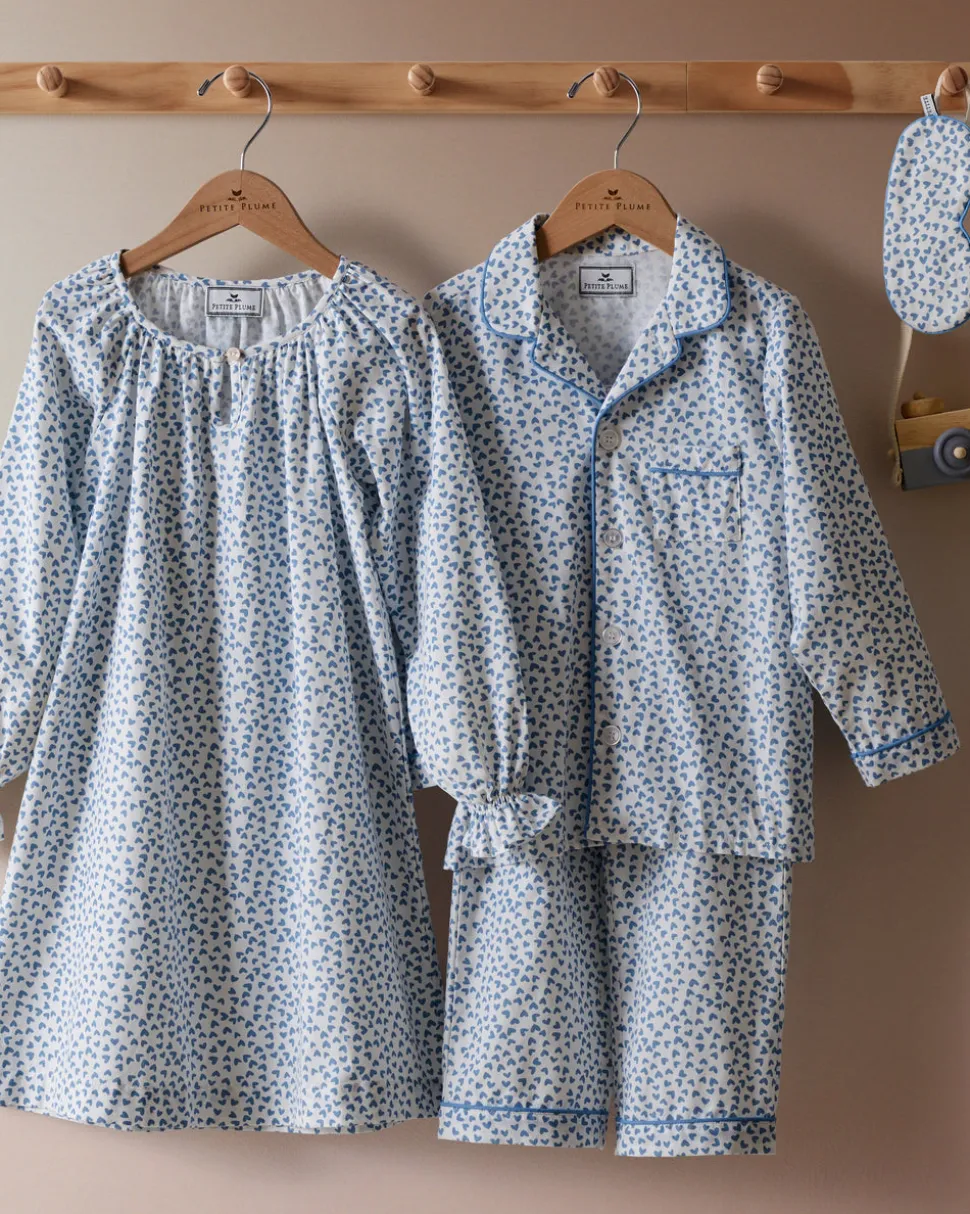 Girl’s Twill Delphine Nightgown in Bluehearts