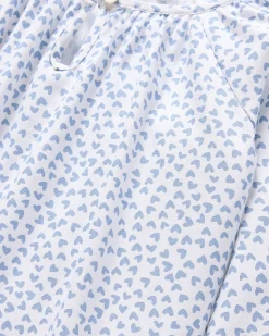 Girl’s Twill Delphine Nightgown in Bluehearts