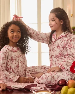 Girl’s Twill Eloise Nightgown in Red Timeless Toile