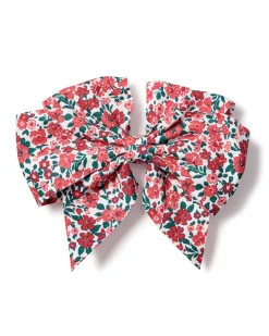 Girl’s Twill Hair Bows in Fleurs des Bois