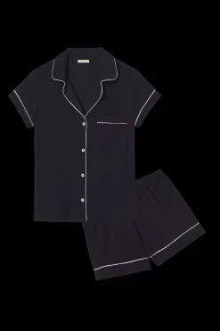 Gisele Relaxed Short PJ Set in Black/Sorbet