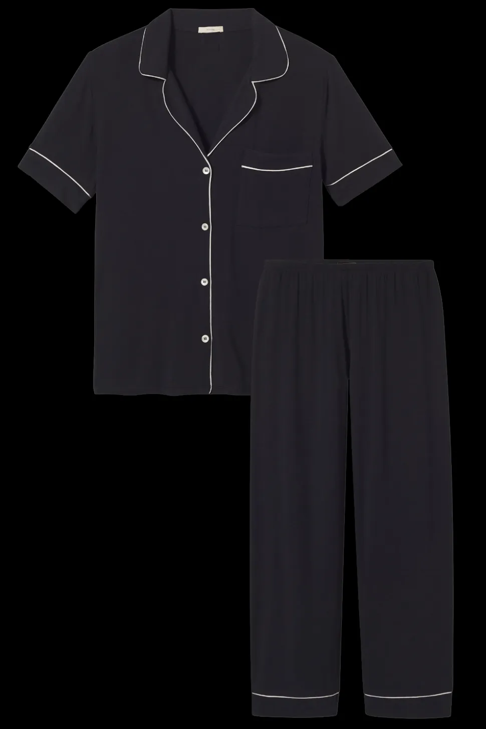 Gisele Short Sleeve Pant PJ Set in Black/Sorbet