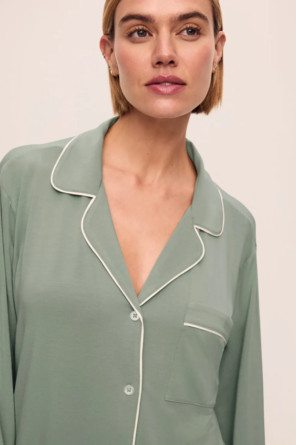 Gisele Sleepshirt in Eucalyptus/Ivory