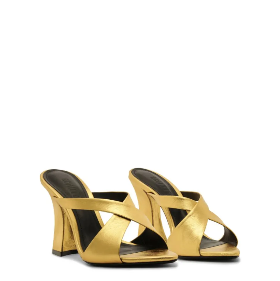 Glenda Leather Sandal in Gold