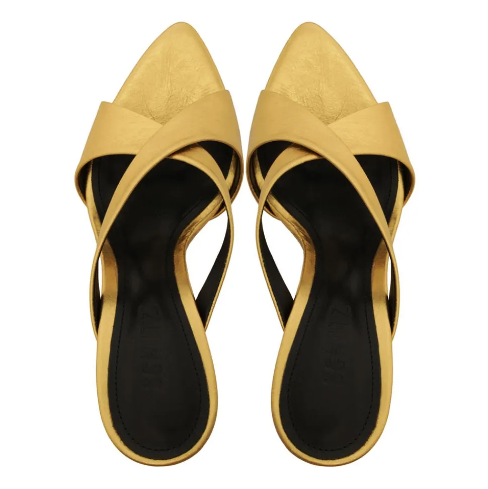Glenda Leather Sandal in Gold