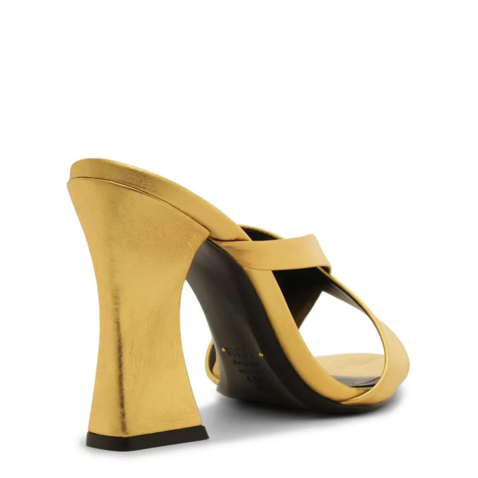 Glenda Leather Sandal in Gold