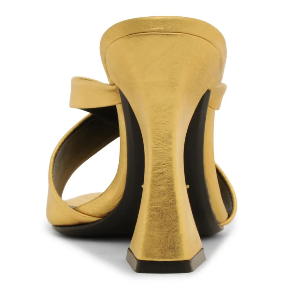 Glenda Leather Sandal in Gold
