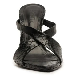 Glenda Leather Sandal in Black