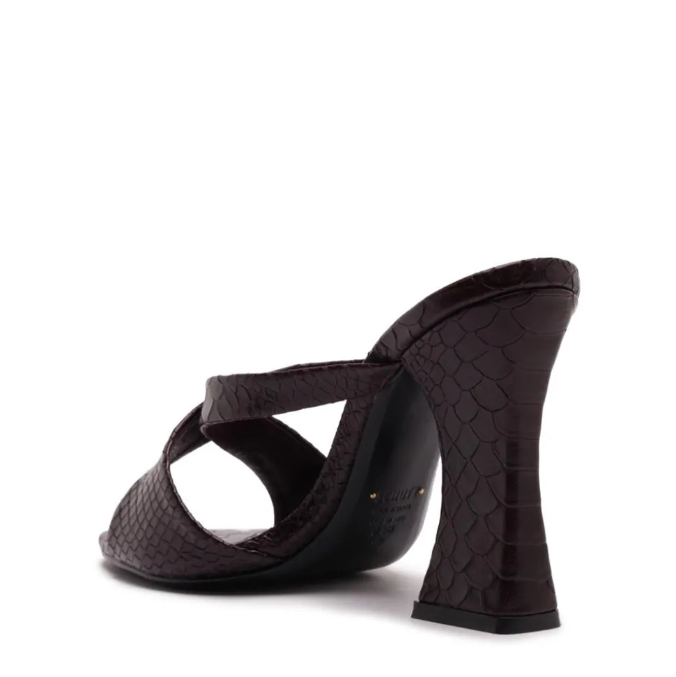 Glenda Leather Sandal in Dark Plum