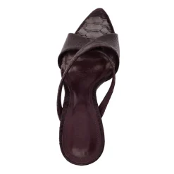 Glenda Leather Sandal in Dark Plum