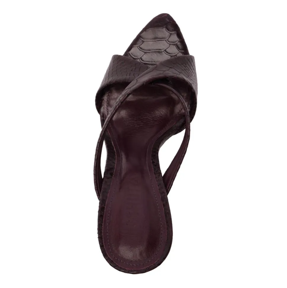 Glenda Leather Sandal in Dark Plum