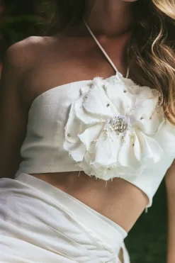 Gol Crop Top in Off-White